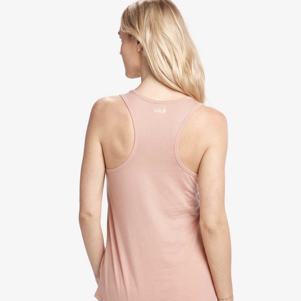 LSW3672 camisole pour femme lole lara de couleur rose blush avec coup de coeur en script a l'avant